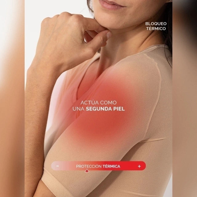 Camiseta Térmica Manga Corta Negra de Microfibra Stretch Sin Costuras