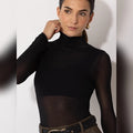 Camiseta Térmica Cuello Cisne Negra de Microfibra Stretch