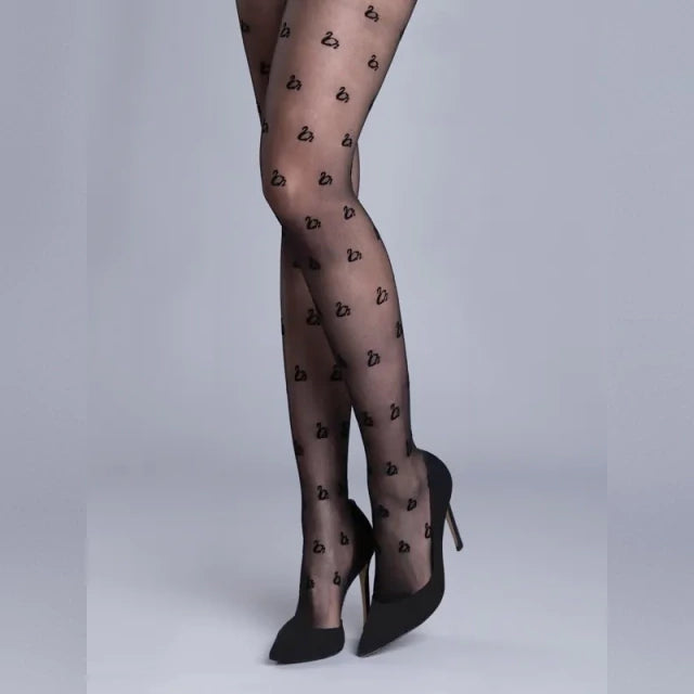 Pantimedia con Diseño de Cisnes en Terciopelo Suave y Elástica