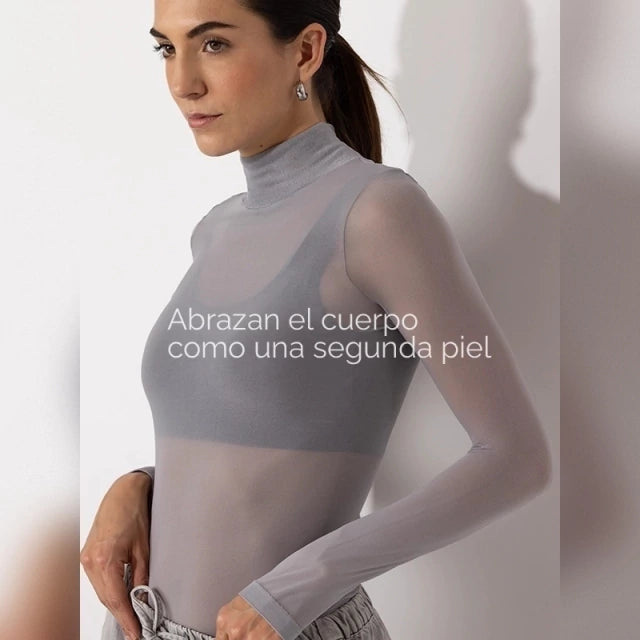 Camiseta Térmica Cuello Cisne Negra de Microfibra Stretch